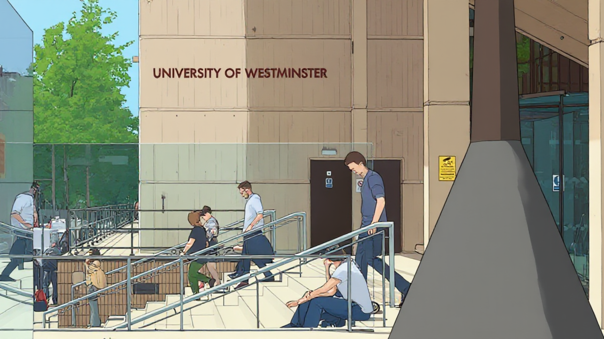 Cartoonised University campus